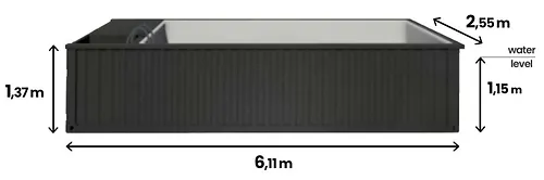 Piscine Conteneur Prête à l'Emploi de 6,2 mx 2,5 m avec Fenêtre de Piscine – Image 2