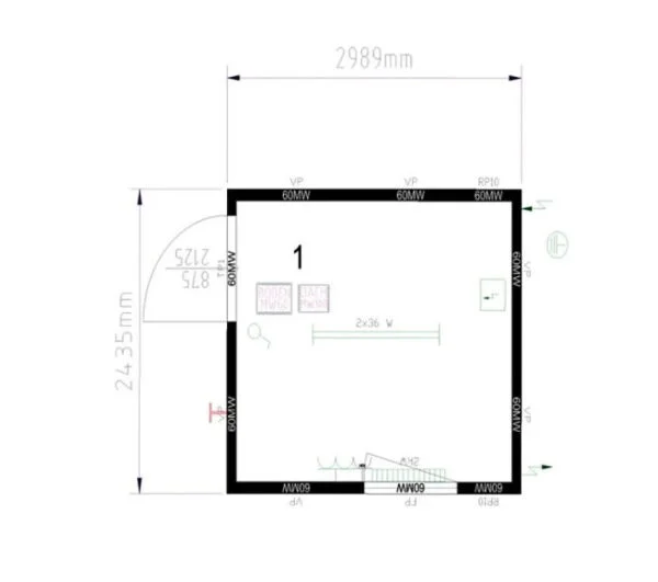 Conteneur Bureau 2.98 x 2.43 mètre – Image 2