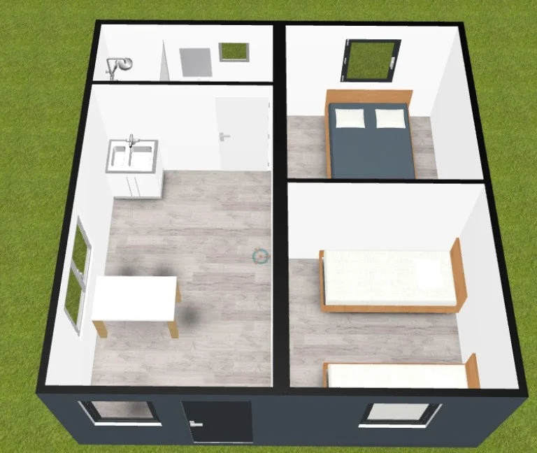 Conteneur Maison modulaire clé en main de 35 m2 toute l’année – Image 5